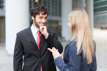Business people discussing